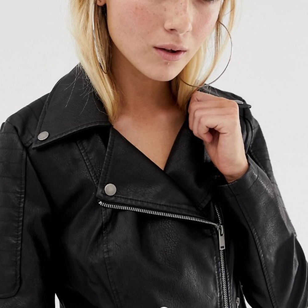 Black faux leather jacket